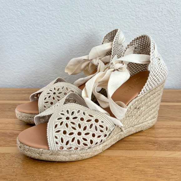 Maypol Shoes - Maypol Anthropologie Wrap Up Wedge Espadrille Sandals Made in Spain Sz 39 8.5